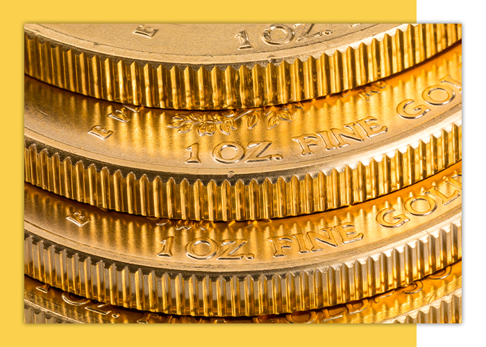 A stack of 1-oz gold coins.